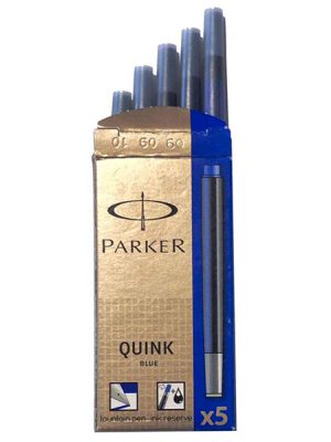 جوهر خودنویس پارکر مدل Quink آبی بسته 5 عددی