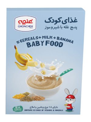 غذا کودک پنج غله غنچه پرور با طعم شیر و موز - 300 گرم